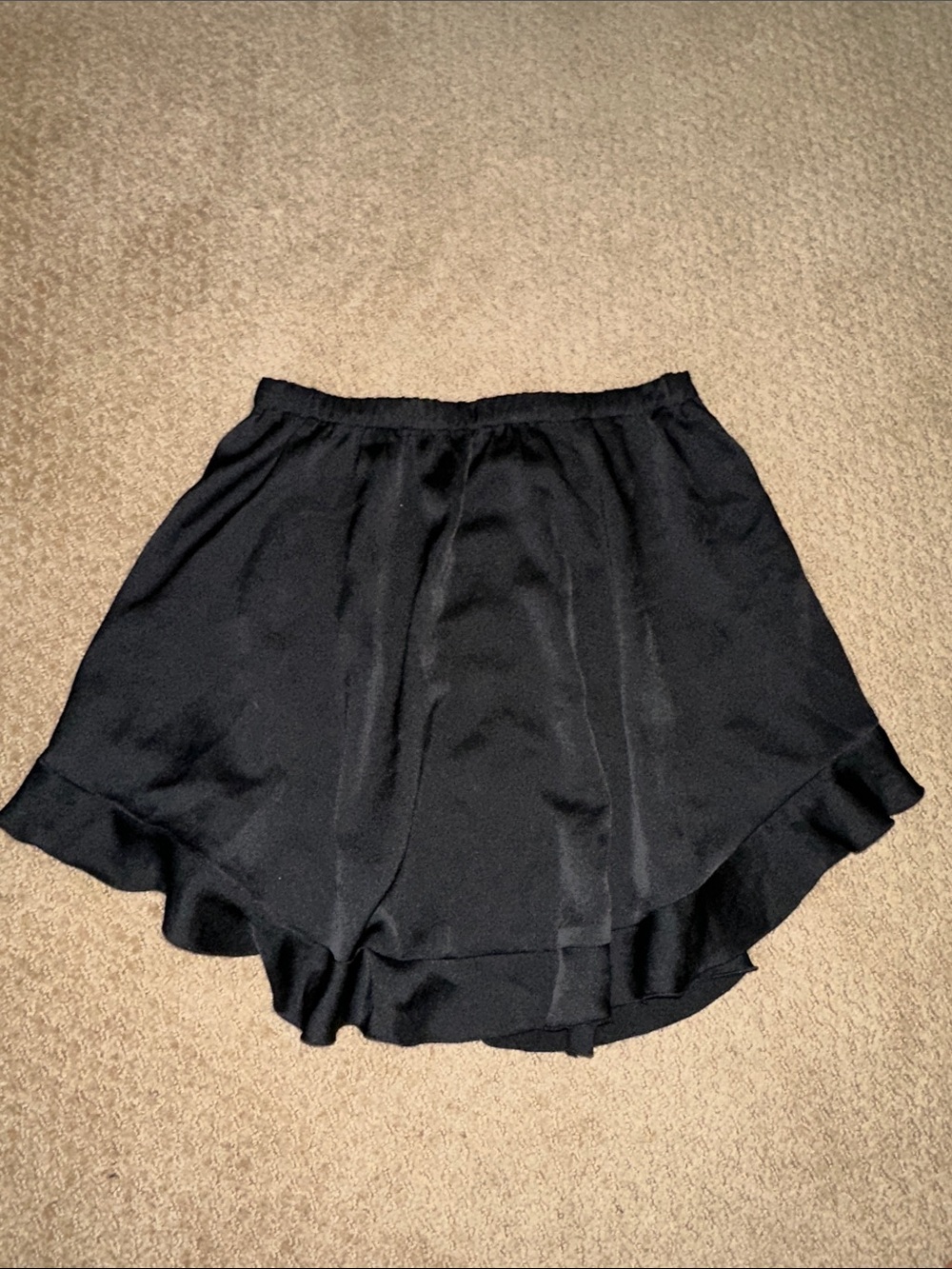Free People Black Ruffle Hem Mini Skirt